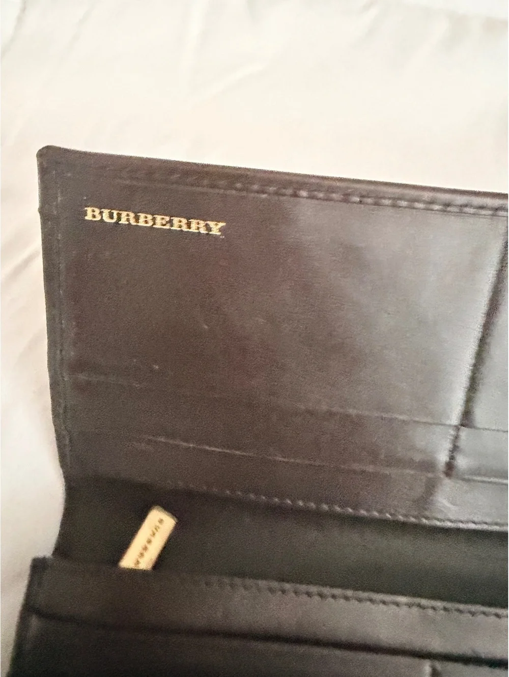 Burberry Vintage Check Leather Long Wallet Made in Italy